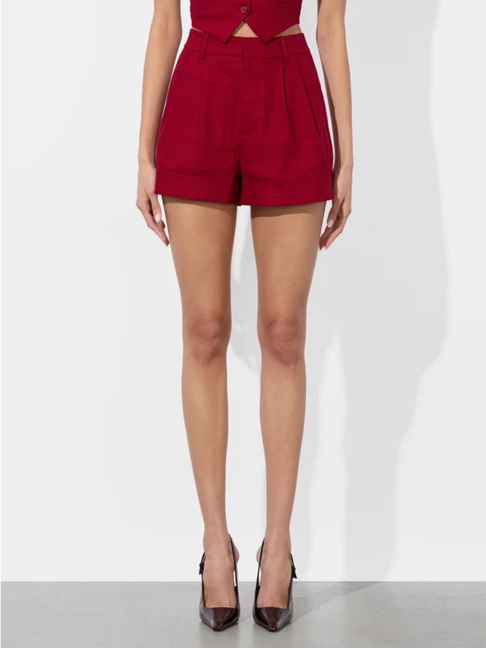 Alice + Olivia Conry Shorts, Dark Cherry